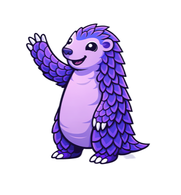 Pango the pangolin waving hello